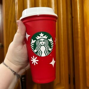 Starbucks 2022 Festive Red and White Tumbler